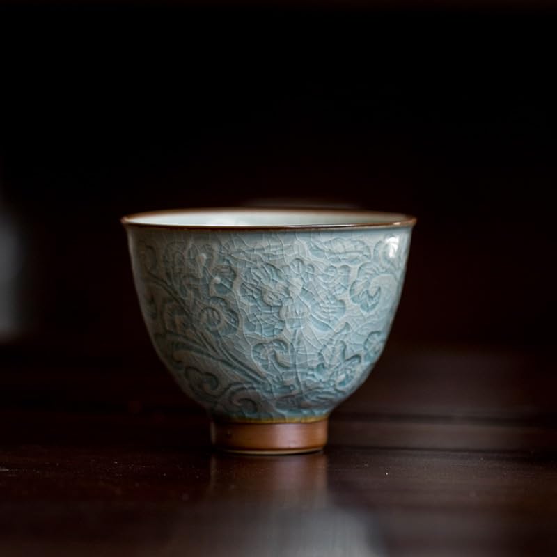 Chińskie filiżanki ceramiczne, 95 ml 7 * 5,5 cm Zen ceramiczny kubek do herbaty Ręcznie robiony cienki porcelanowy kubek do herbaty