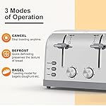 Toaster 4 Slice Retro Stainless Steel,Best Prime 4 Slice Toaster Wide Solt with 7 Shade Settings, Perfect for Waffles, Bagels and More Lainsten T-527 - Image 4