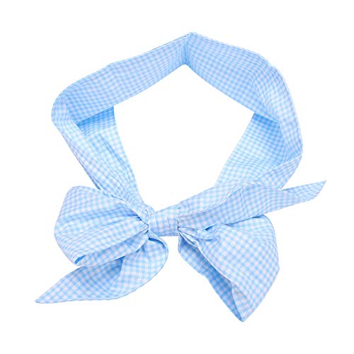 Image of Zerodis Baby Swaddle Wrap Sash, Cotton Maternity Bowknot Newborn Infant Blanket for Photo Stretch Wrap Swaddle Blanket Receiving Blanket (Light Blue Plaid)