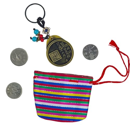 Seoulful Vintage Mini Korean Saekdong Pouches - 4-Piece Bokjumeoni Lucky Bag Set with Colorful Stripes - Hanbok Color Block Fortune Chuseok Gifts3