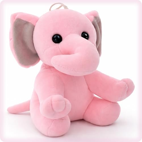 Aruvia Baby Elephant Soft Toy Plush (20 cm) Pink | Cute Sitting Stuffed Elephant Toy | Super Soft Cuddle Plush for Kids & Babies | Gift for Boys Girls | Nursery Décor