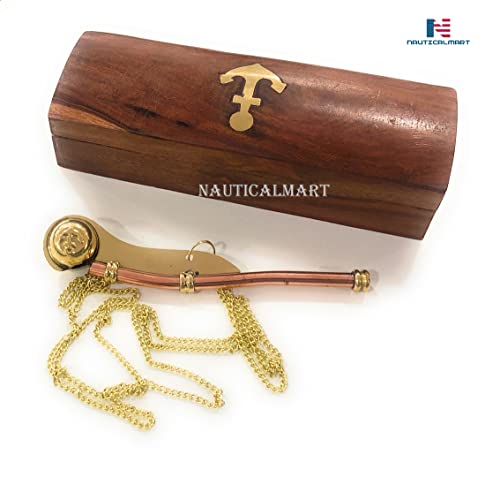 Silbato Boatswains de latón para colección náutica miniatura 3