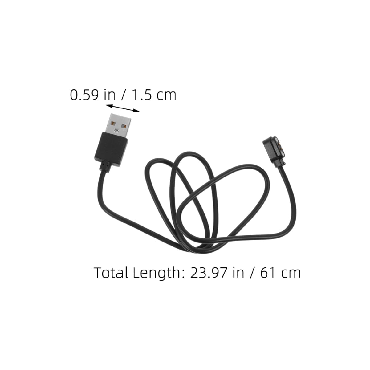 Veemoon 2pcs Watch Charging Cable Smartwatch Charger Cable Magnetic Cable Smartwatch Charger Cord Smartwatch Charging Pin USB Charging Cord Smartwatch Charging Supply Magnet Cable