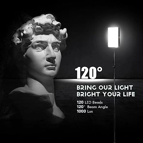 Video Light LED with Clip, Camnoon Selfie Streaming Light with 120 LED Beads 1000Lux, 2500K-9000K, 20 Scenario Light Effects - Image 2