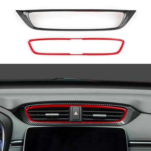 Image of Center Air Vent Outlet Decal for Honda CR-V 2017 2018 2019 2020 2021 2022 Accessories CRV ABS Carbon Fiber Stickers