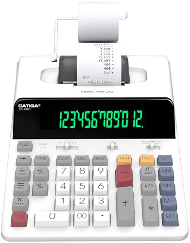 CATIGA 12 Digit Thermal Printing Calculator with Tape Print...