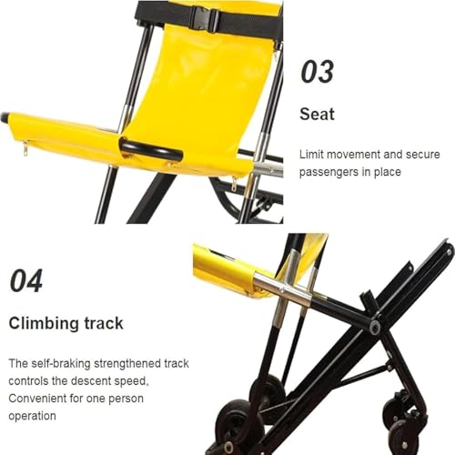 Camilla plegable, silla portátil de rescate de emergencia de aleación de aluminio para evacuación médica, operación de una persona, ideal para uso hospitalario y doméstico