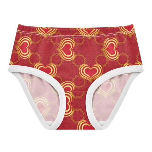 Joisal Elegant Red Gold Hearts Little Girl Panties Toddler Girls Underwear Cotton Animals Briefs Undies Kids 2t - Main Image