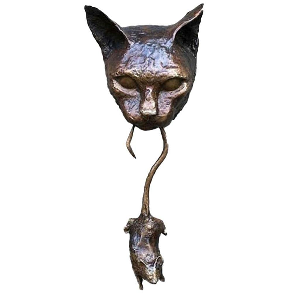 HUSHUI Heurtoir de Porte, Sculpture de heurtoir de Porte de Chat Chat Attraper Souris Sculpture Murale Pendentif en résine pour Salon de Cour