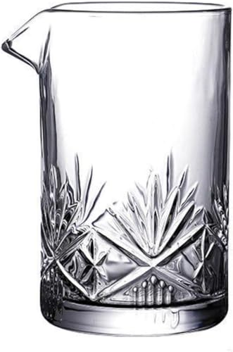 Livmorx 北欧風 ミキシンググラス 注ぎ口付き 大容量 ガラス製 カクテル ステア用 カクテル作り おしゃれ バーウェア 模様入り 厚手 バーテンダー プロ仕様 滑りにくい ワイン ウイスキー ブランデー タンブラー ガラスコップ 来客用 洋酒器 業