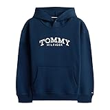 Tommy Hilfiger Monotype Print Hoodie Kb0kb10028 Sudadera con Capucha, Blue (Dark Night Navy), 14 años para Niños