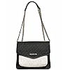 Michael-Kors-Regina-Medium-Black-White-Signature-MK-PVC-Leather-Flap-Shoulder-Bag-Handbag Michael Kors Regina Medium Black White Signature MK PVC Leather Flap Shoulder Bag Handbag