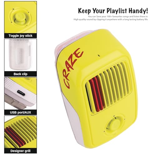 Image of Arctic Fox Craze MP3 Music Bluetooth Speaker |Super Compact, Robust Sound|3W RMS|in-Built Mic with Voice Assistance|Upto 6 Hrs Playtime|Save 100+ MP3 Songs |Type C Charging (Lime)