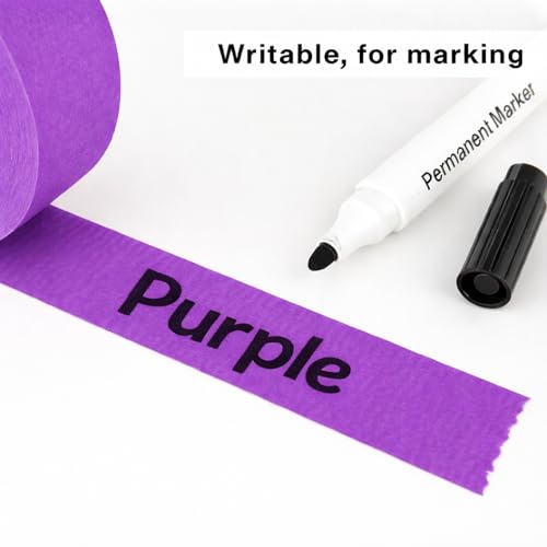 Image of Purple Painters Tape - Masking Tape 2 Inch Wide (1.88 inch x 90FT) - Multi-Surface, Smart Adhesion, Indoor & Outdoor - 1 Roll Paint Tape for DIY, Labeling, Art, Car (#3910)
