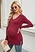 OUGES Womens Fall Fashion 2025 Maternity Sweaters Shirt for Women Oversized Long Sleeve V Neck Split Side Maternity Clothes Knit Ribbed Trendy Pullover Pregnancy Tunic Tops(Red,S)