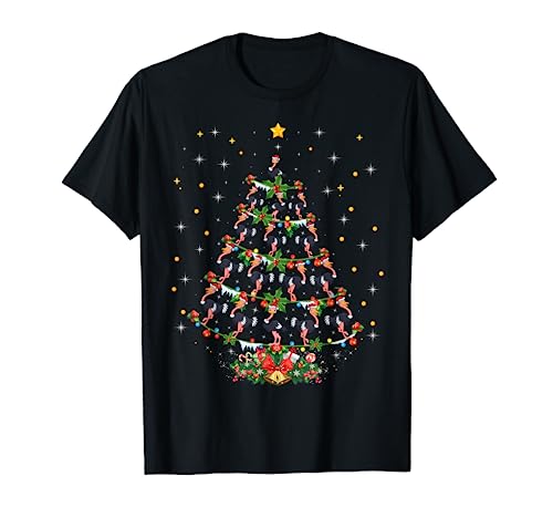 Ostrich Bird Lover Xmas Gift Ostrich Christmas Tree T-Shirt