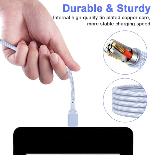 Image of Verilux PD 100W Type C Cable Fast Charging 3.9FT, 480Mbps Data Transmission C Type Charger Cable with Three C Connectors, USB to Lighting, USB to Micro A for iPhone 17 /16 /15 Galaxy S26 /S25 /S24