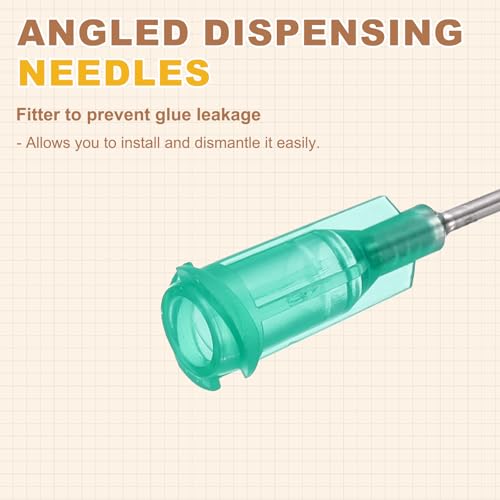 Aiguilles de distribution 18Ga PATIKIL coudées anti-fuite Luer Lock pour accès difficile - 3