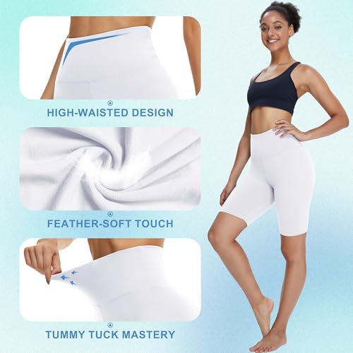 TNNZEET Biker Shorts Women - 8"/5"/3" High Waisted Tummy Control Workout Gym Spandex Booty Yoga Volleyball Shorts