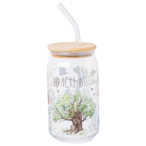 Image of Silver Buffalo Disney Winnie the Pooh, 100 Acre Wood, Glass Tumbler, 16 Ounces (Pack of 12)