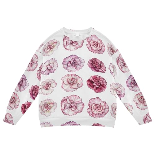 JUNZAN Rustic Carnation White Little Boys Pullover Hoodie Fleece Hoodies for Girls Camping 4T