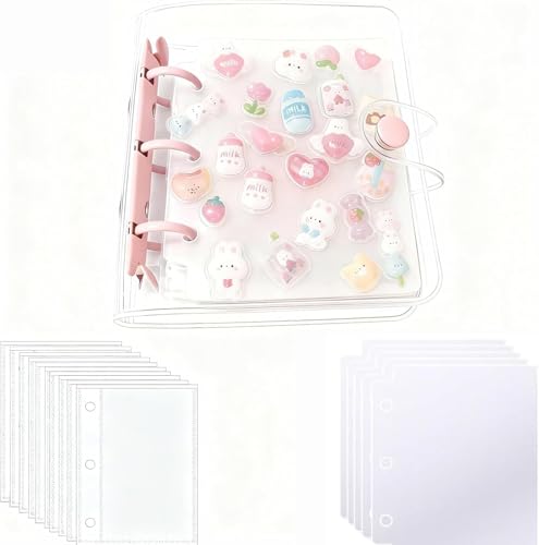 JEFURE シール帳バインダー 透明 A8サイズ ピンク