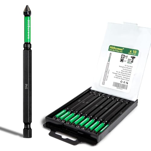 Image of PH1 Anti-Slip Screwdriver Bits - 4 inch Phillips Impact Driver Bits #1, 2025 New Laser-Etched Design, Impact-Resistant S2 Tool Steel, Magnetic Tip, 10-Pack for High Torque & Precision Work