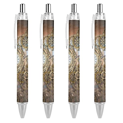 Bolígrafos retráctiles estilo steampunk con engranajes, regalo original de oficina