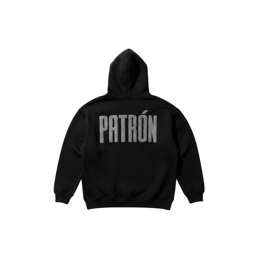 Oversize Detailed Patron Hoodie - Black and Anthracite