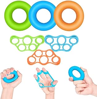 Hand Exerciser, Finger Strengthener, (6 PCS) New Material, Hand Grip Strengthener, Finger Resistance Bands, Finger Exerciser Stretcher, Stress Relief, Increase Strength, Great for Rock Climbing.