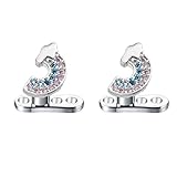 Kokoma 16G CZ Flower Dermal Anchor Tops and Base Grade 23 Titanium Crystal Bee Internally Threaded Dermal Piercing Microdermals Studs Surface Skin Piercing Body Jewelry (Rainbow)