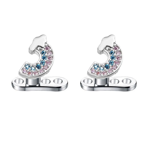 Kokoma 16G CZ Flower Dermal Anchor Tops and Base Grade 23 Titanium Crystal Bee Internally Threaded Dermal Piercing Microdermals Studs Surface Skin Piercing Body Jewelry (Rainbow)