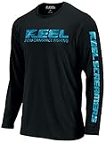 REEL SCREAMERS Men's Reel Long Sleeve Reel Performance Fishing Shirt UPF 50+ Medium Black