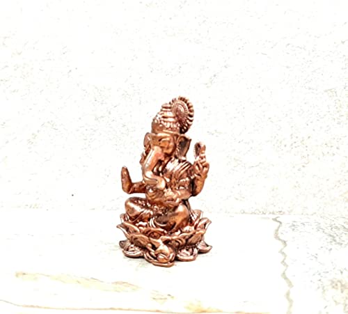 Image of Copper Idols, 3.5cm, Copper Handmade Little Ganesh 28grams, Patina Antique Finish, Pack of 1 Piece