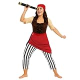 fun shack Women's Pirate Costume, First Mate Adult Halloween Outfit, Classic Pirate Dress for Parties and Events, X-Large