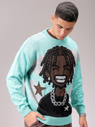 Image of The Indian Garage Co Men Oversized Character Crew Neck Sweater
