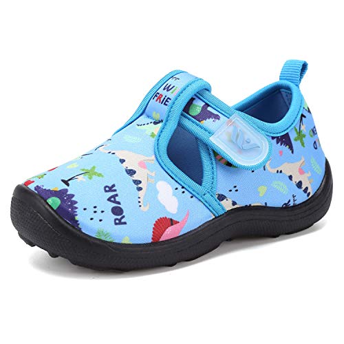 FANTURE Toddler Water Shoes Boys Girls Sandal Cute Aquatic Beach Swim Pool Water Park Aqua Sneakers Toddler & Little Kid U420ZS1901-L.Blue-25