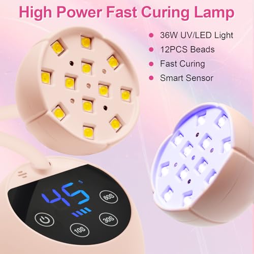 Image of CGBE UV LED Nail Lamp, 36W Mini Cordless Flash Cure Nail Lamp for Gel Nails