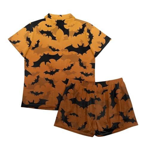 Image of Women's Short Sleeve Sleepwear Pajamas Nightwear with Pockets | skin-friendly breathable material resists pilling fading and deformation after repeated washing