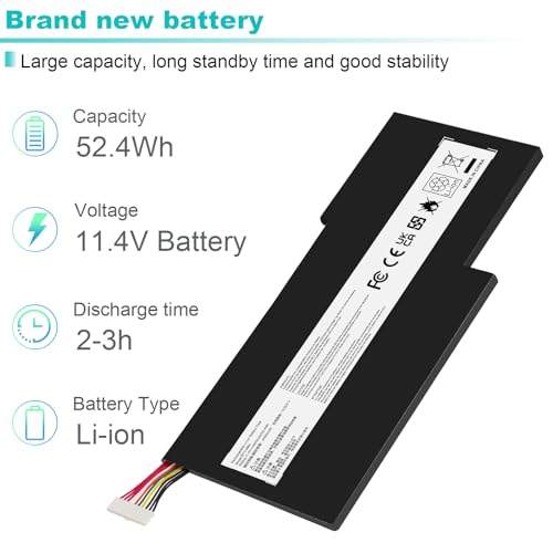 Image of BTY-M6K Battery Compatible with MSI Stealth Pro GF63 GF65 GF75 GS63VR GS73VR 7RG 7RG-005 Thin 8RB 8RC 8RD 8RD-031TH 8RC 8RF 8SC 8RX 9SC 9SCXR Thin 10SDR 9SEXR 9SD GS73 8RF WS63 8SK WP65 WF65 WF75