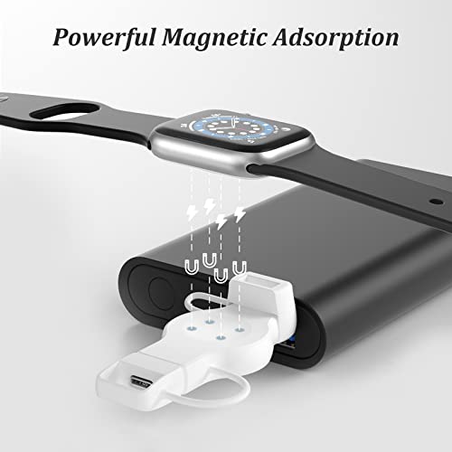 LVFAN 2-1 Wireless Ladegerät Für Apple Watch, Tragbares USB-A & USB-C Kabelloses Ladegerät Für iWatch, Magnetische Schnellladung Ladegerät Für Apple Watch Series 8/7/6/5/4/3/2/1/SE/Ultra (Weiß) - Image 6