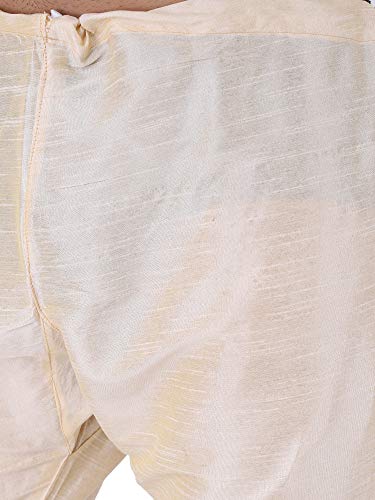 Image of HUZUR Men Pyjama,Churidar,Bottom wear,Silk Blend,Regular Fit,Wedding,Party,Festival,Family Funcation,White,Gold,Pajama