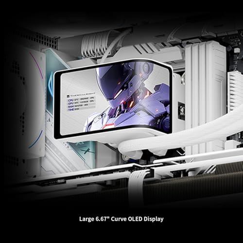 Image of Thermalright Wonder Vision 360 Turbo ARGB White CPU Water Cooler, 60HZ Curved Screen with 2400x1080 Resolution,for AM4 /AM5,Intel LGA1851 /1700,6.67in 3D Screen High Performance Pump,3000RPM Fan Speed