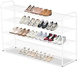 AOODA Zapatero de metal largo de 4 niveles para armario, estante grande de