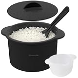 Rosenstein & Söhne Mikrowellen-Reiskocher, 2,5 Liter, spülmaschinengeeignet, schwarz