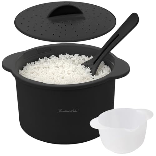 Rosenstein & Söhne Mikrowellenreiskocher: Mikrowellen-Reiskocher 2 5 Liter spülmaschinengeeignet schwarz (Microwave-Reiskocher Mikrowellen-Töpfe)