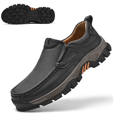 Mens Loafers Casual Slip On, Work Slip On Shoes for Men, Leather Slip-on Loafers, Waterproof and Breathable