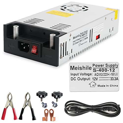 Bouton + Pince CC 12V 33.3A 400W DIY Alimentation De Puissance Convertisseur de Commutation d'alimentatio Transformateur L'industrie de l'alimentation électrique Entraînement 110/220V CA à CC 12V Cover
