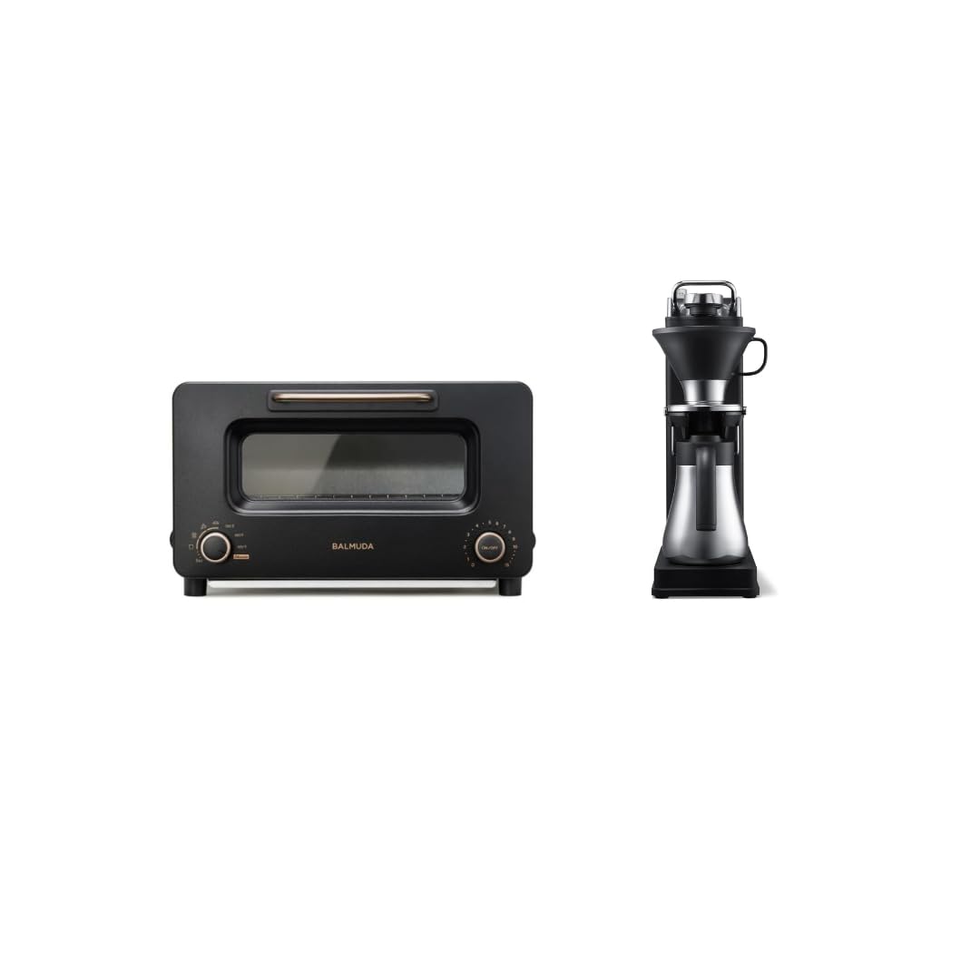 BALMUDA Combo Pack in Black | The Toaster Pro & The Brew | Steam Oven Toaster & Automatic Pour Over Coffee Maker