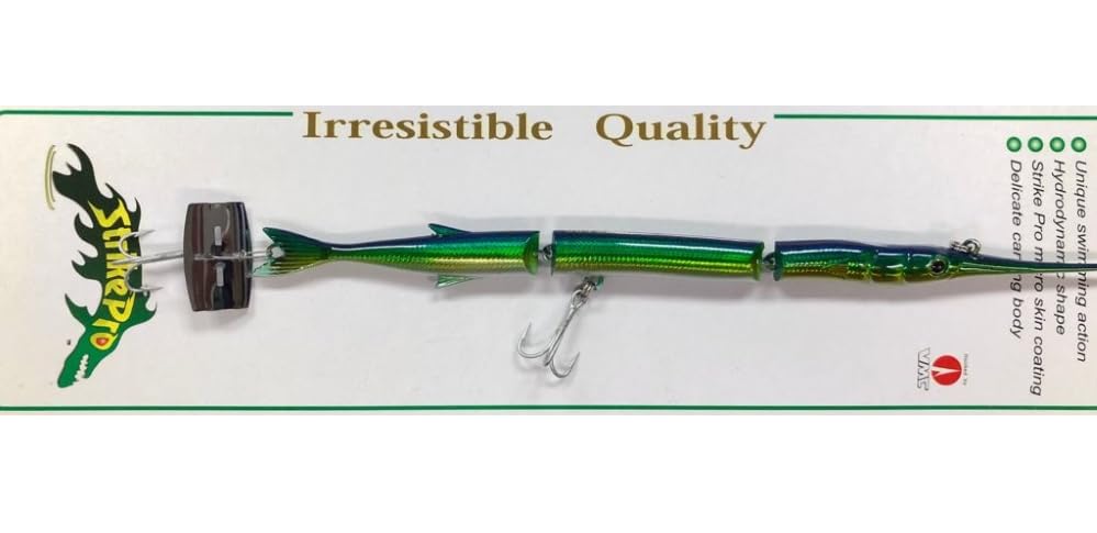 Aguglia articulée 20 cm Strike PRO leurre vert contre refus de bar